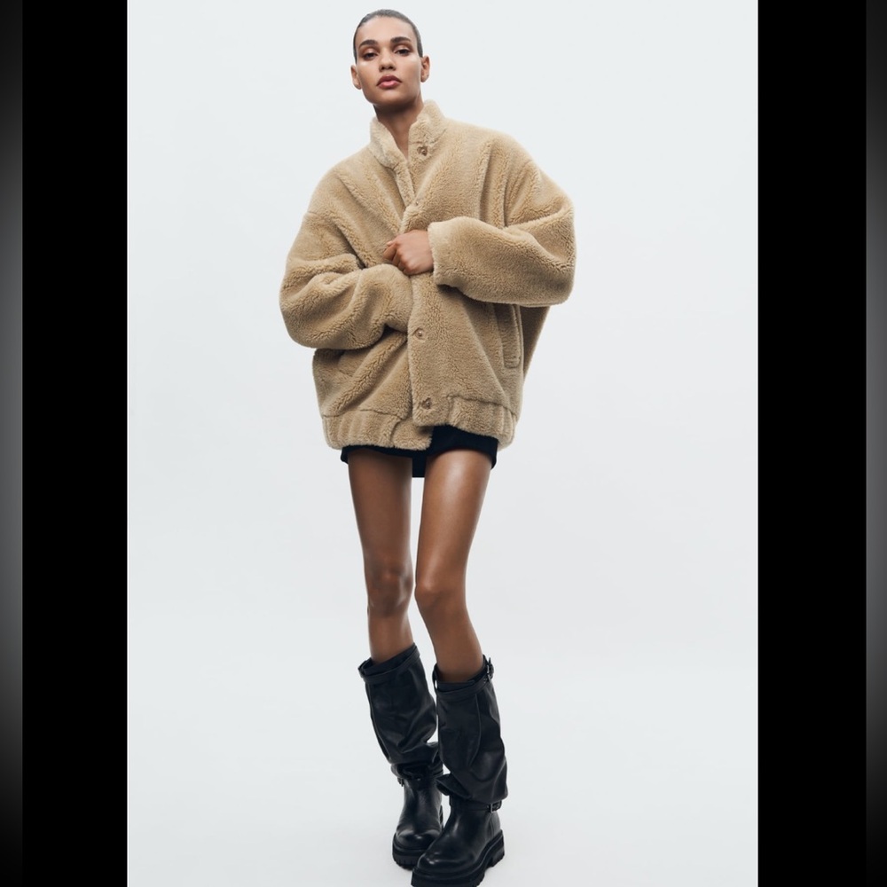 FAUX SHEARLING BOMBER ZW COLLECTION